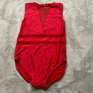 COPY - Dance leotard with mesh design in red from SoKali